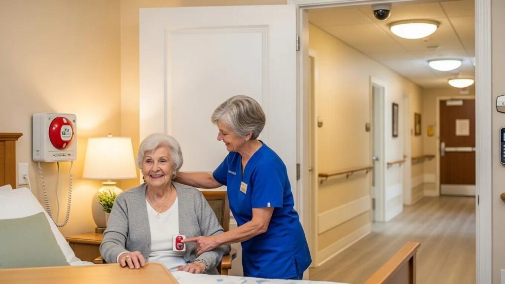 Safety features including emergency response systems in an assisted living community